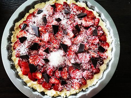 Low carb koláč s jahodami